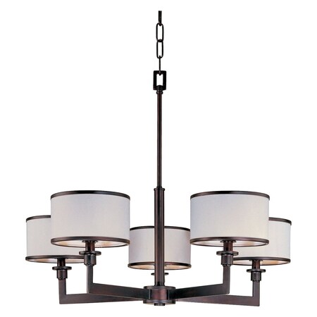Maxim Five Light Oil Rubbed Bronze Drum Shade Chandelier 12055WTOI